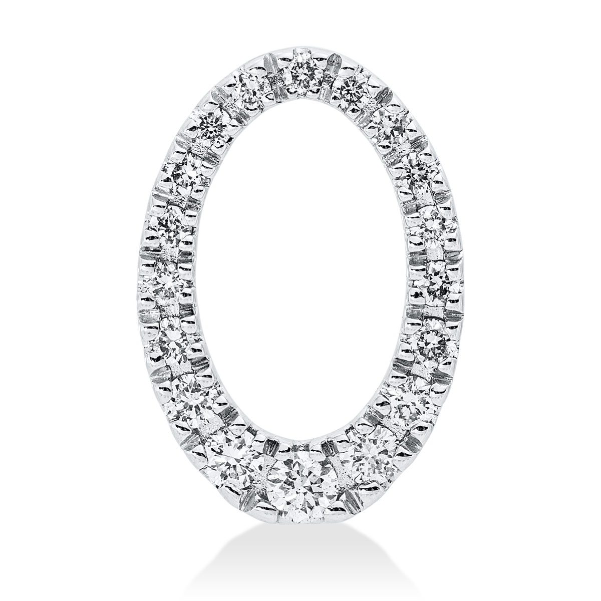 diamond full cut symbol pendant in white gold