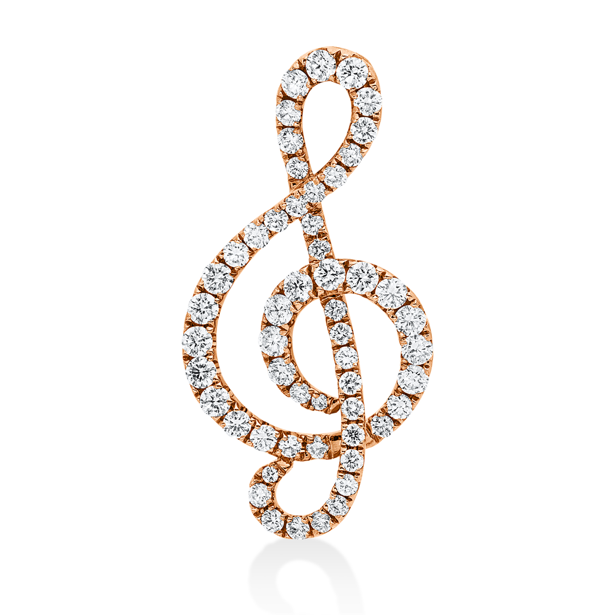 diamond full cut modern woman pendant in red gold