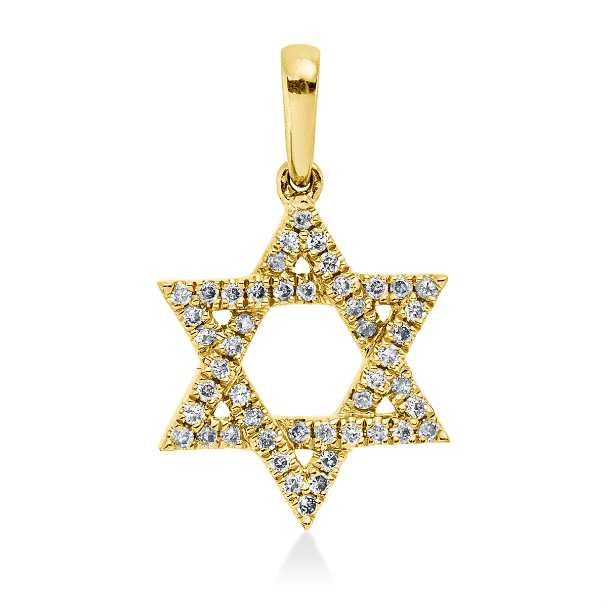 diamond full cut modern woman pendant in yellow gold