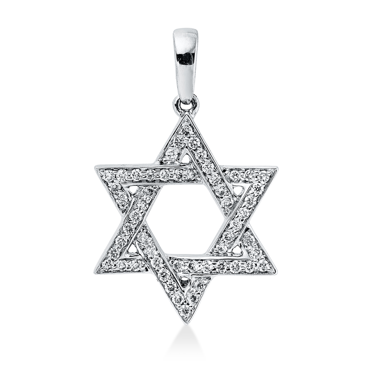 diamond full cut symbol pendant in white gold
