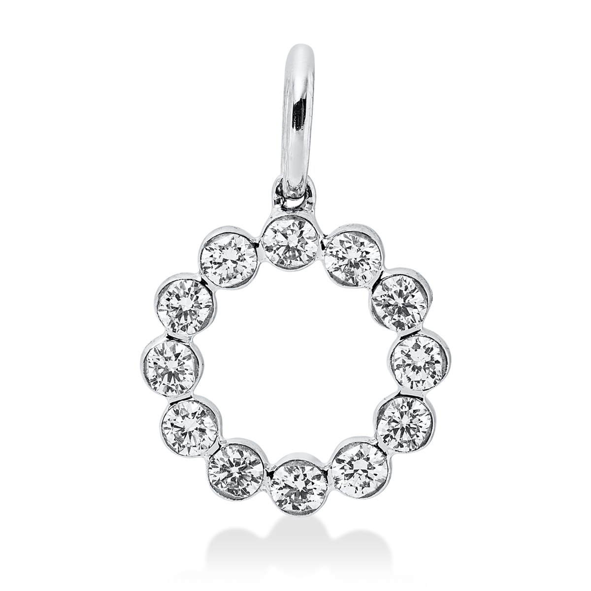 diamond full cut modern woman pendant in white gold