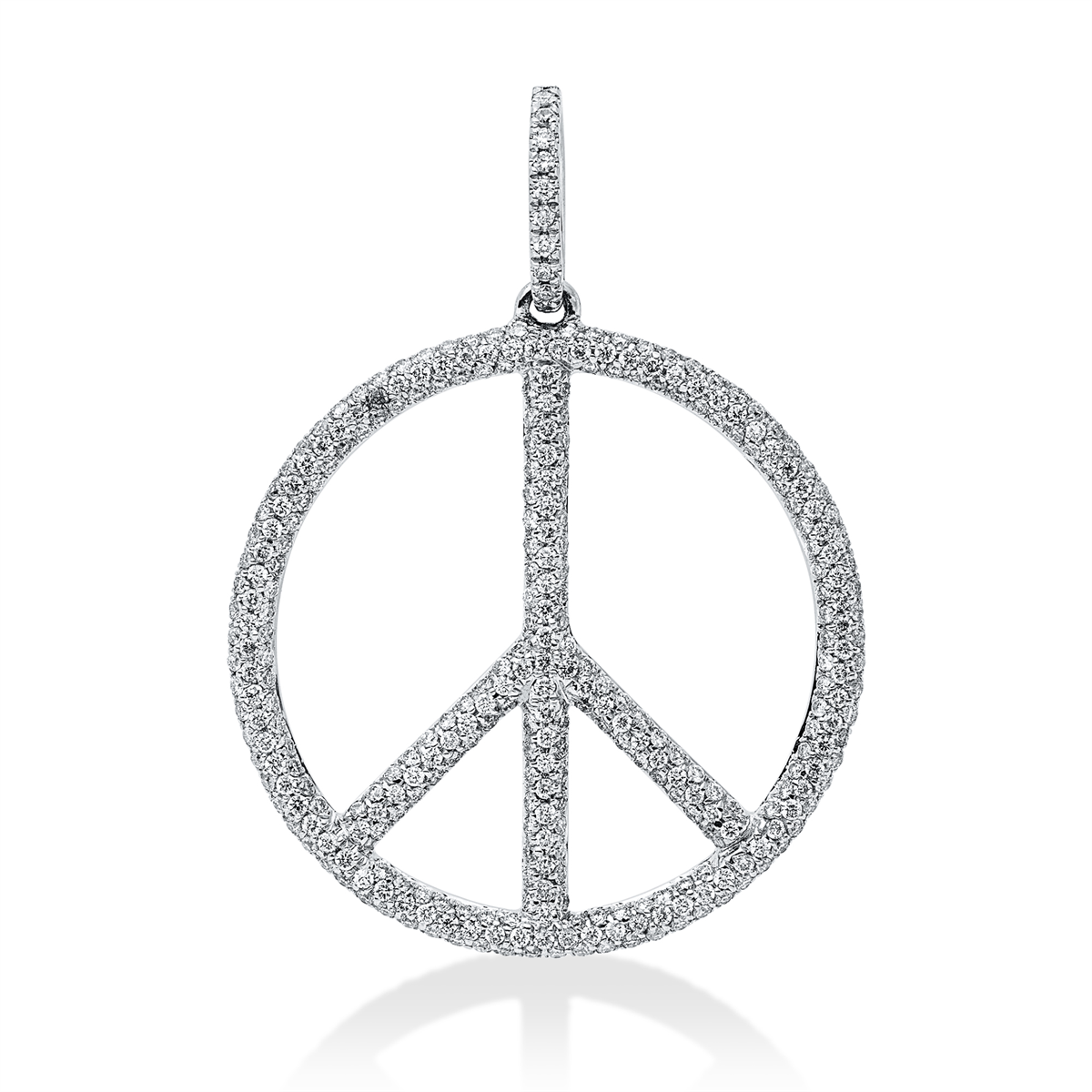 diamond full cut symbol pendant in white gold