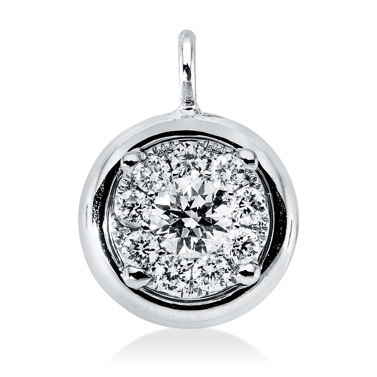 diamond full cut illusion classic pendant in white gold