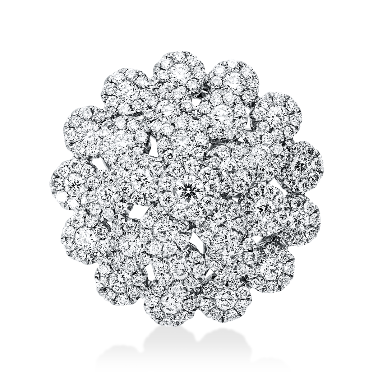 diamond full cut illusion classic pendant in white gold