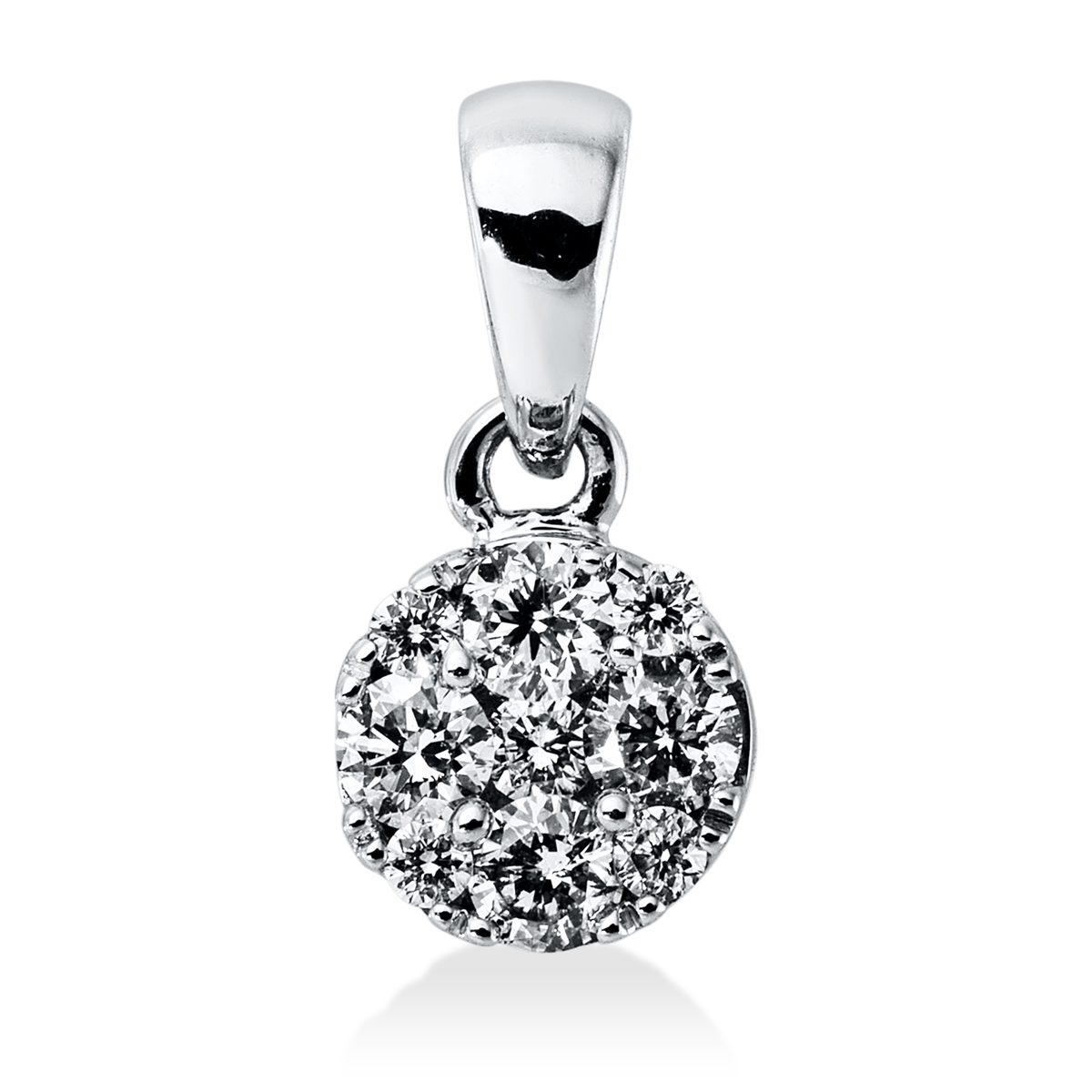 diamond full cut illusion classic pendant in white gold