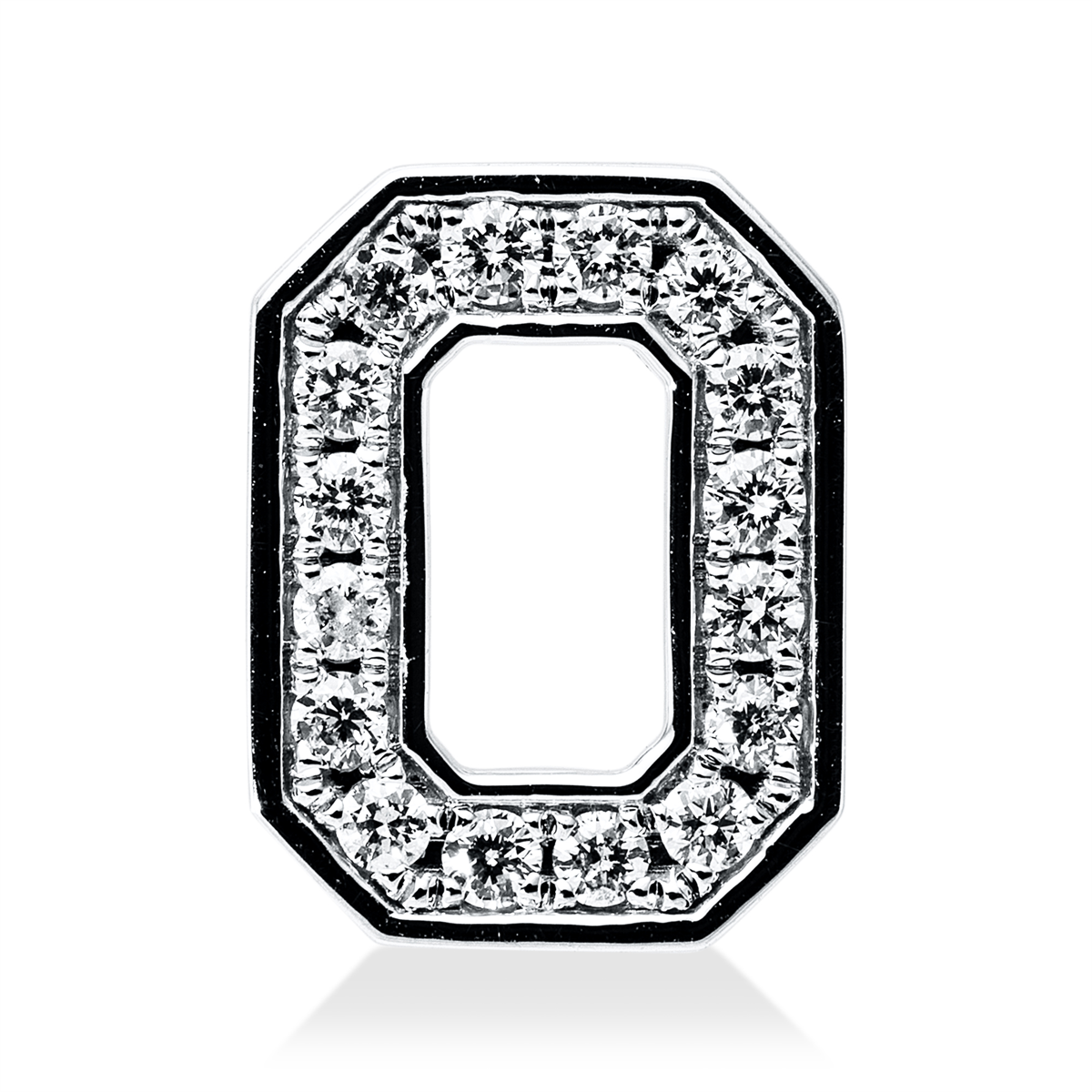 diamond full cut modern woman pendant in white gold
