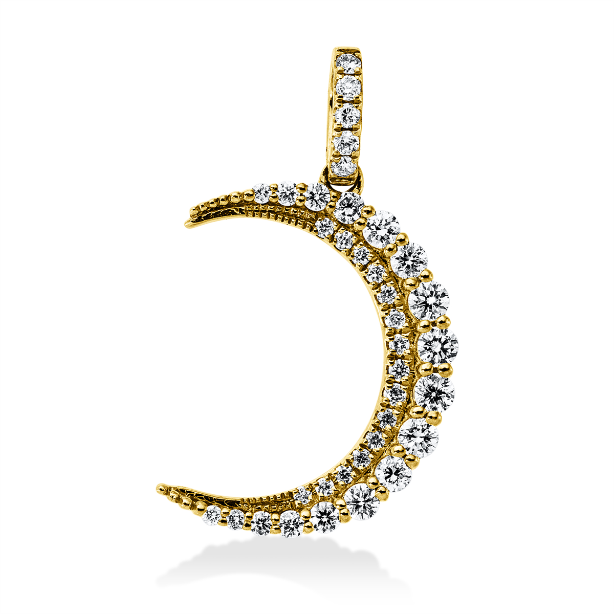 diamond full cut modern woman pendant in yellow gold