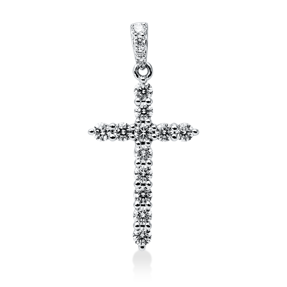 diamond full cut cross pendant in white gold