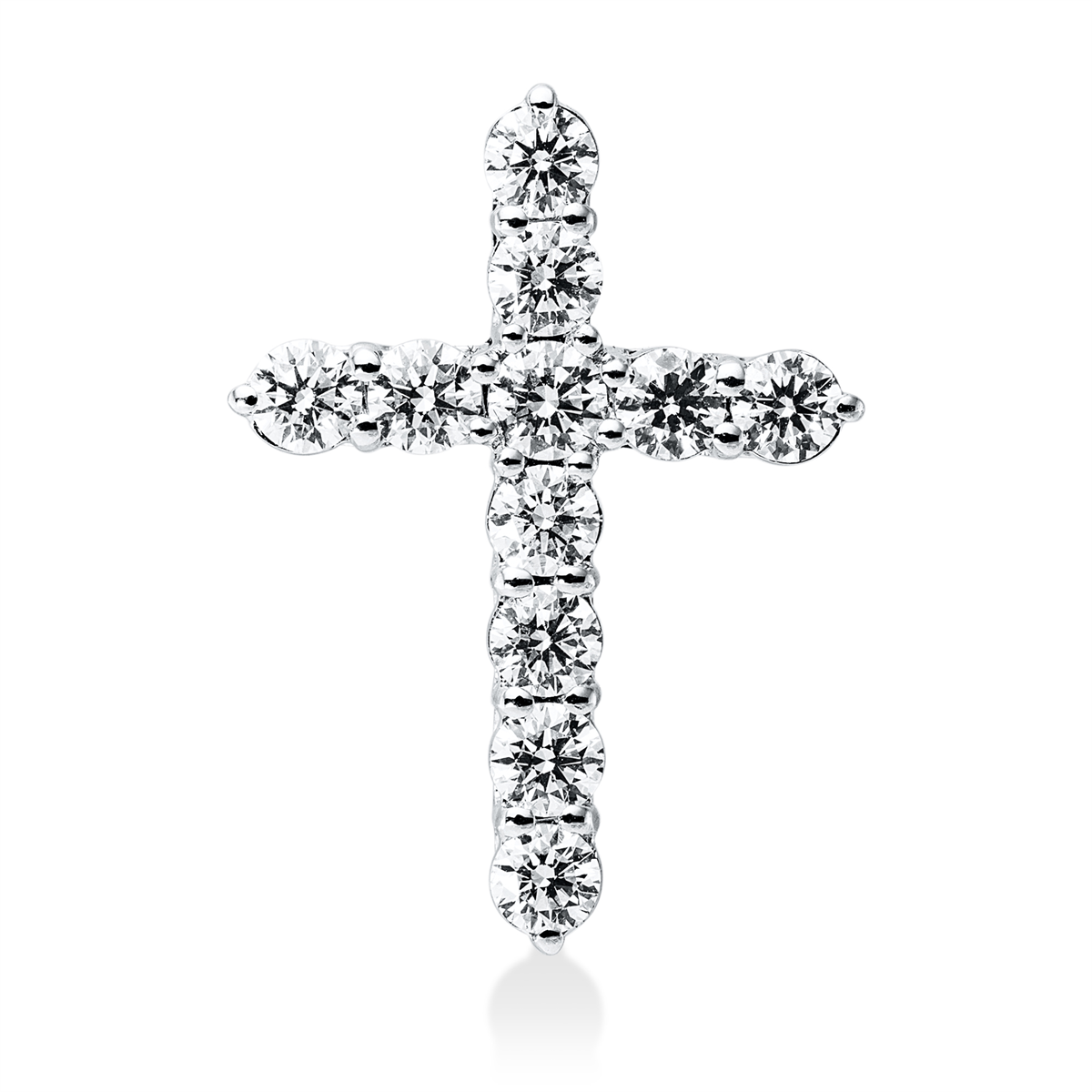 diamond full cut cross pendant in white gold