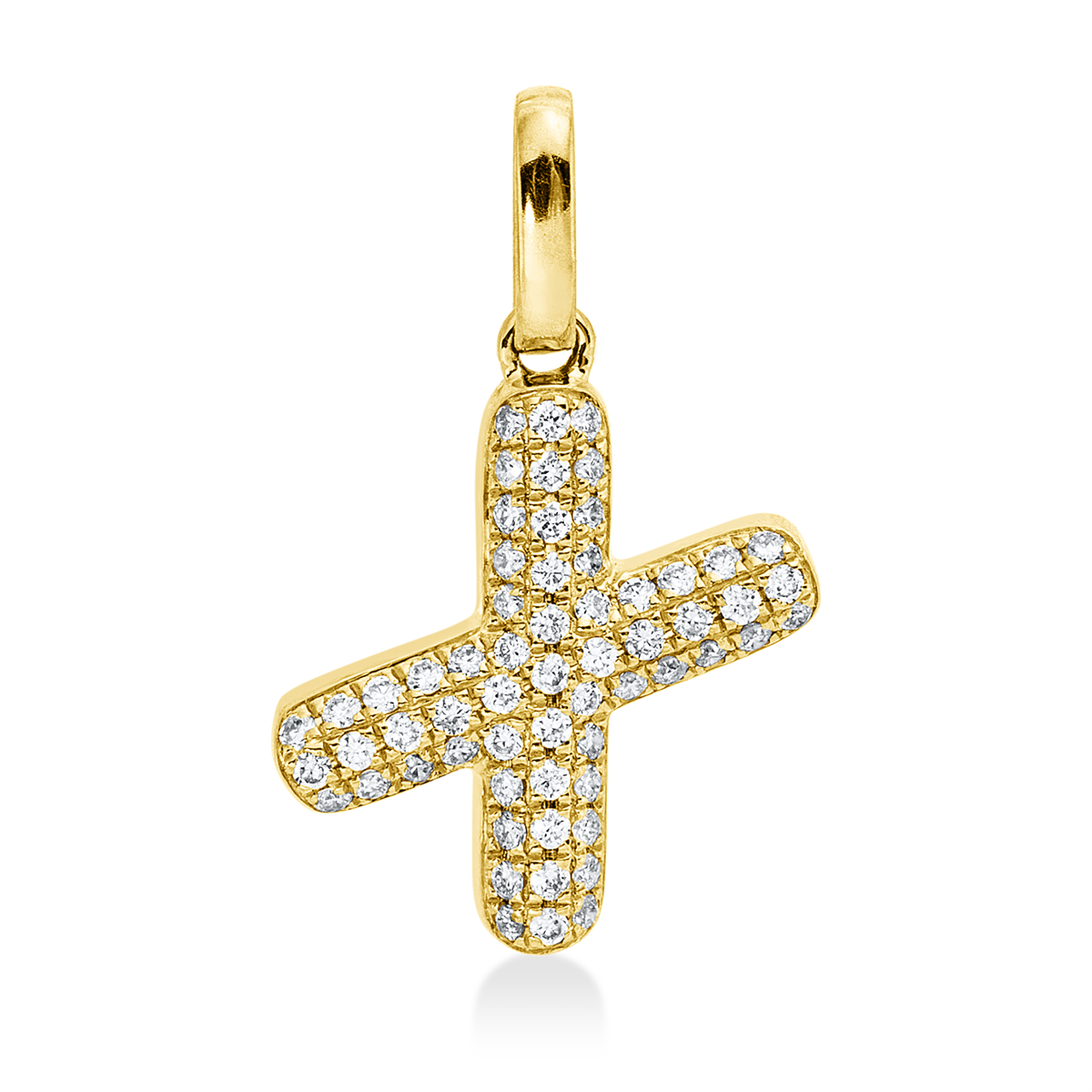 diamond full cut letter pendant in yellow gold