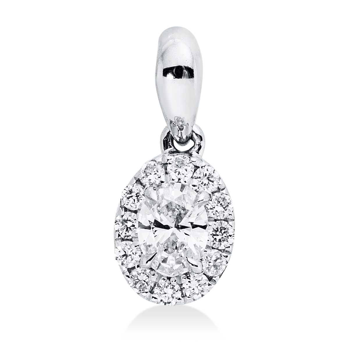 diamond full cut illusion classic pendant in white gold