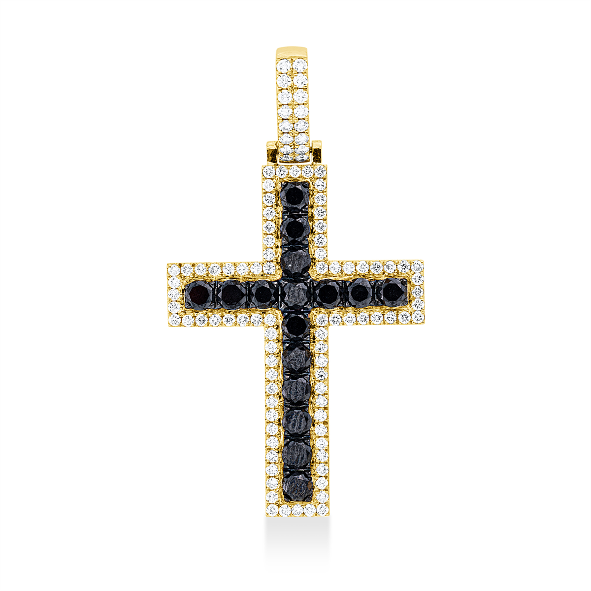 diamond full cut cross pendant in yellow gold