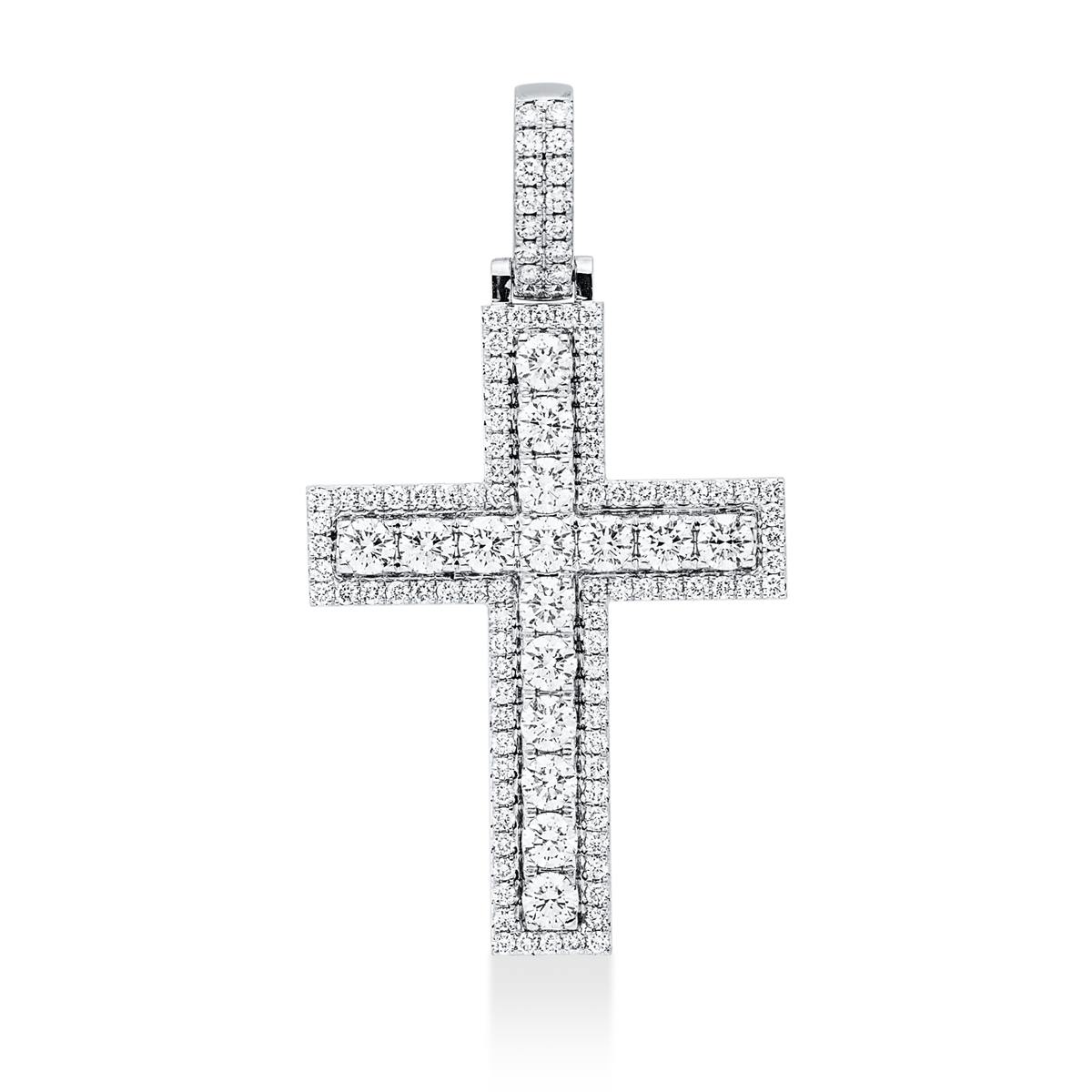 diamond full cut cross pendant in white gold