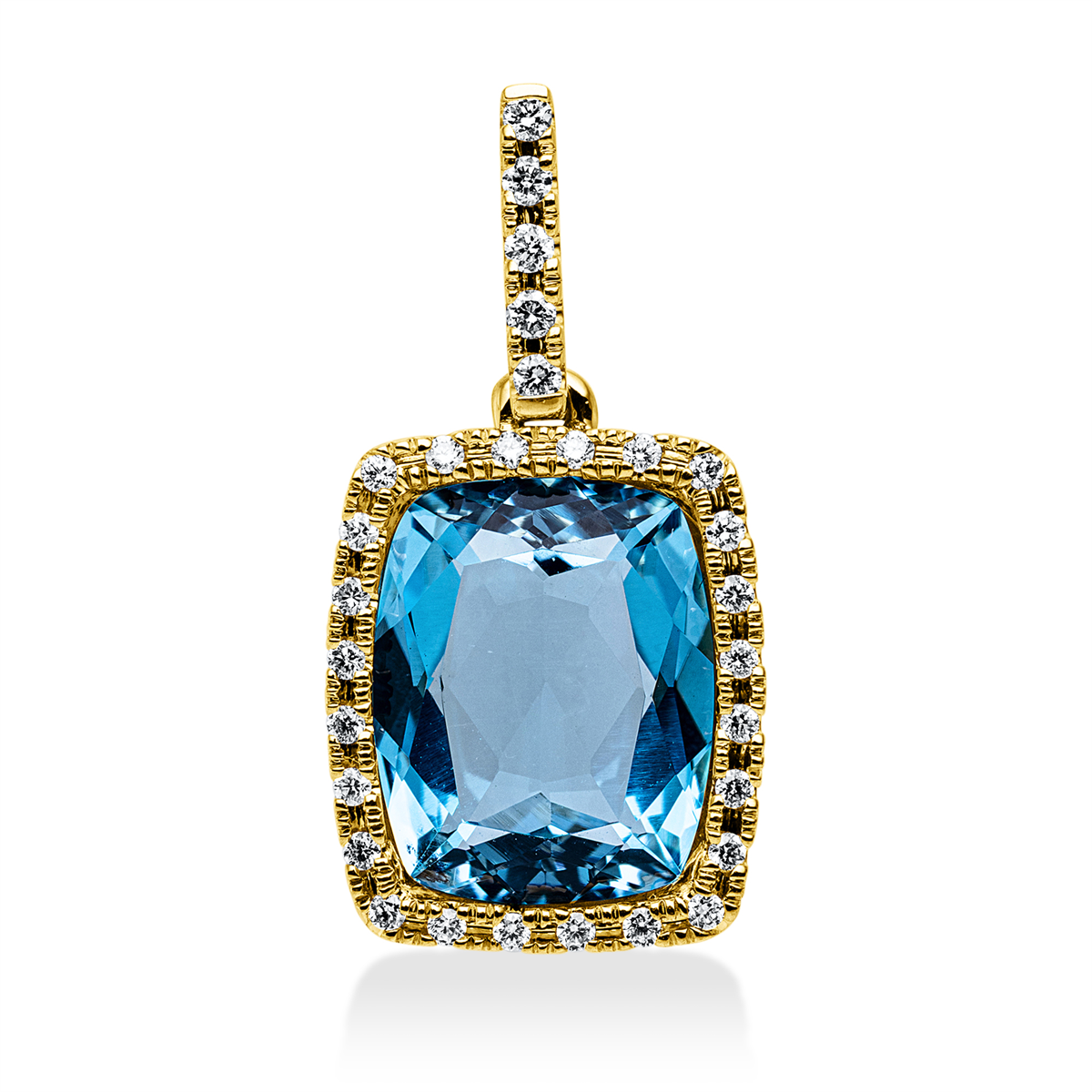 diamond full cut topaz colored stone fashion pendant in yellow gold