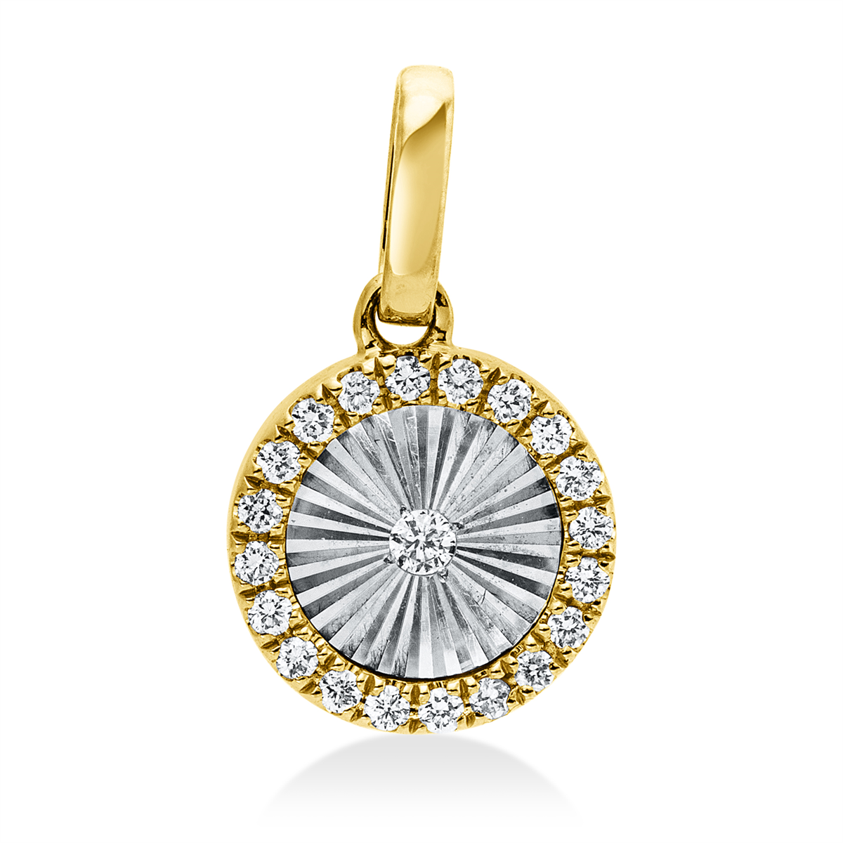 diamond full cut modern woman pendant in yellow gold / white gold
