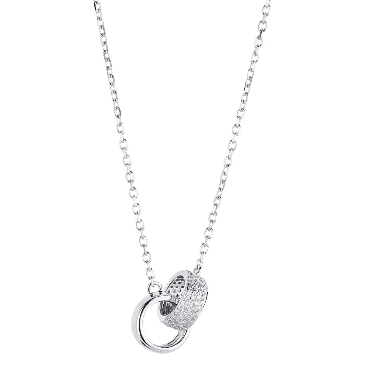 diamond full cut pavé necklace in white gold