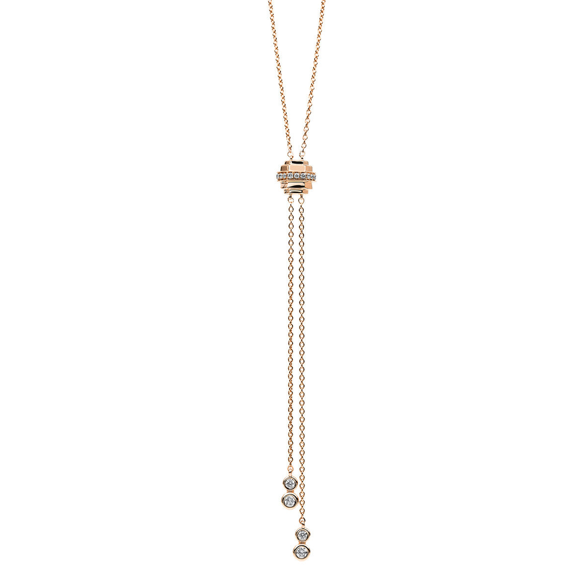 diamond full cut modern woman necklace in red gold