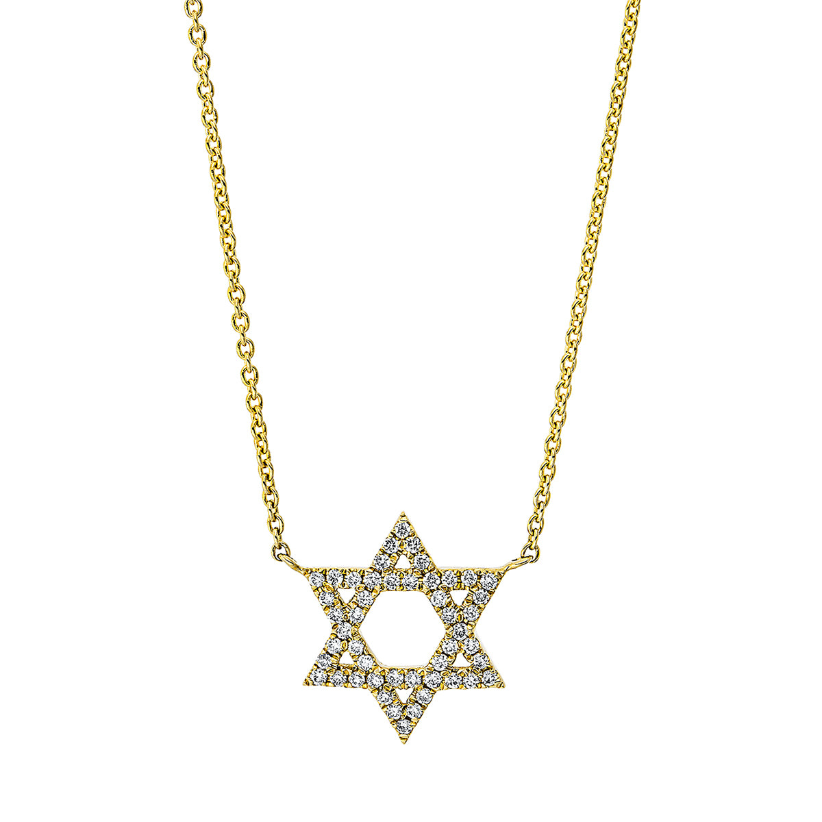 diamond full cut symbol necklace in yellow gold