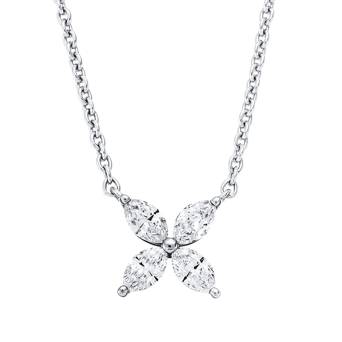 marquise modern woman necklace in white gold