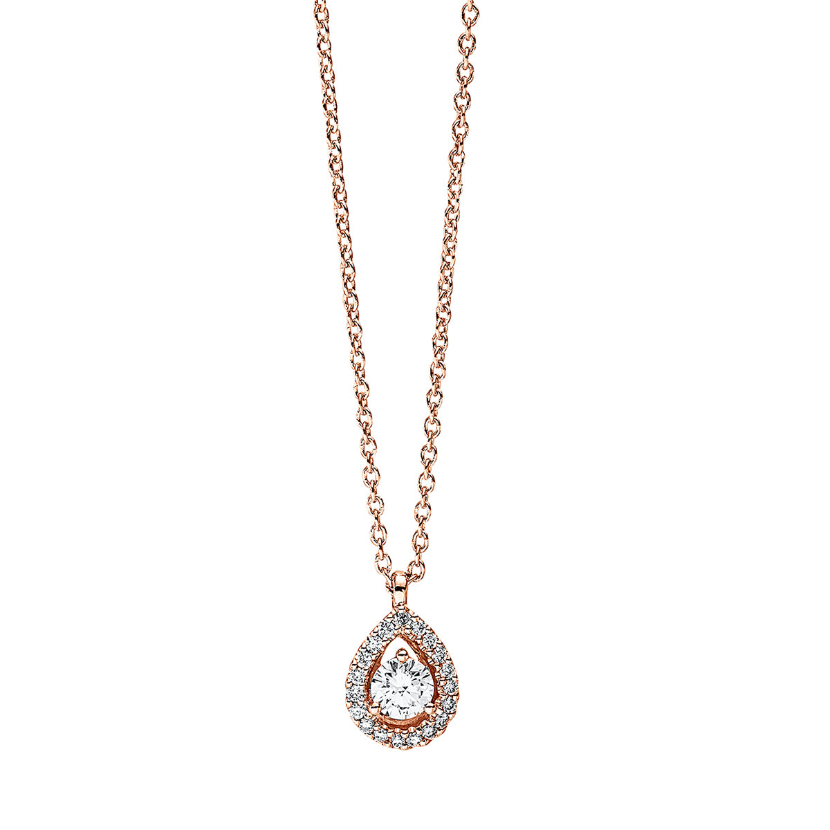 solitaire with accent stones necklace - 4F924