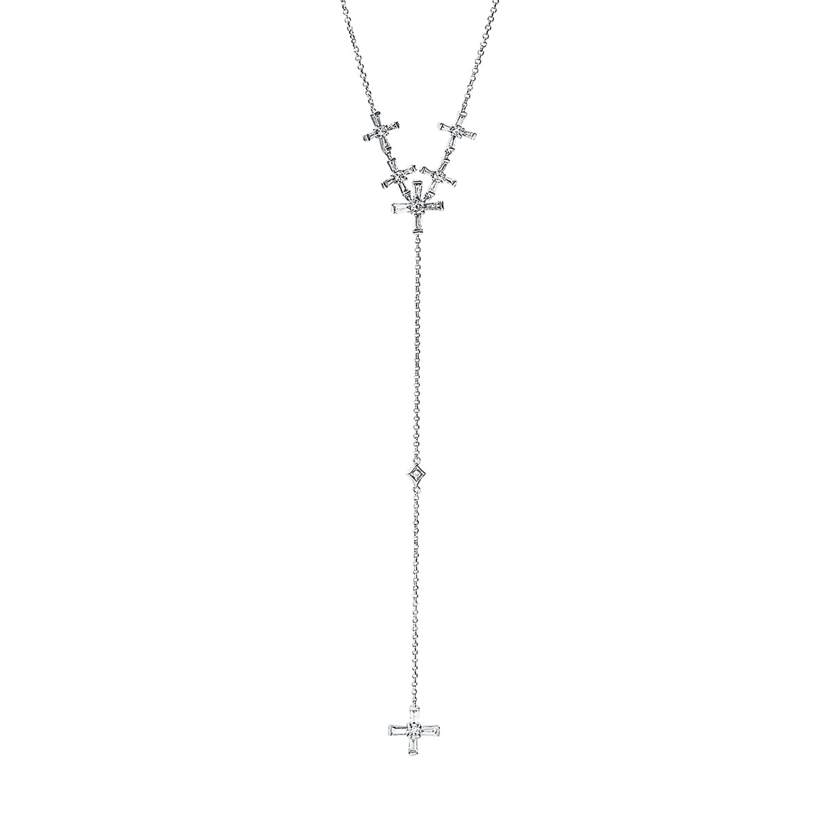 diamond full cut modern woman necklace in white gold