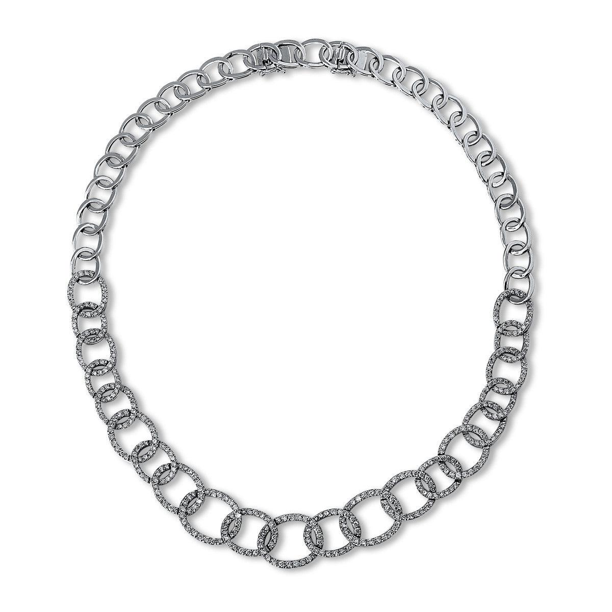 diamond full cut exclusive necklace in white gold
