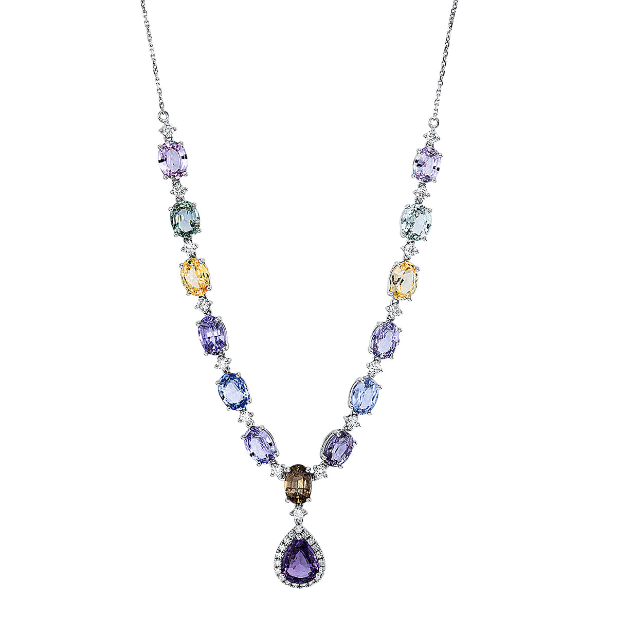 colored stone classic necklace - 4G892