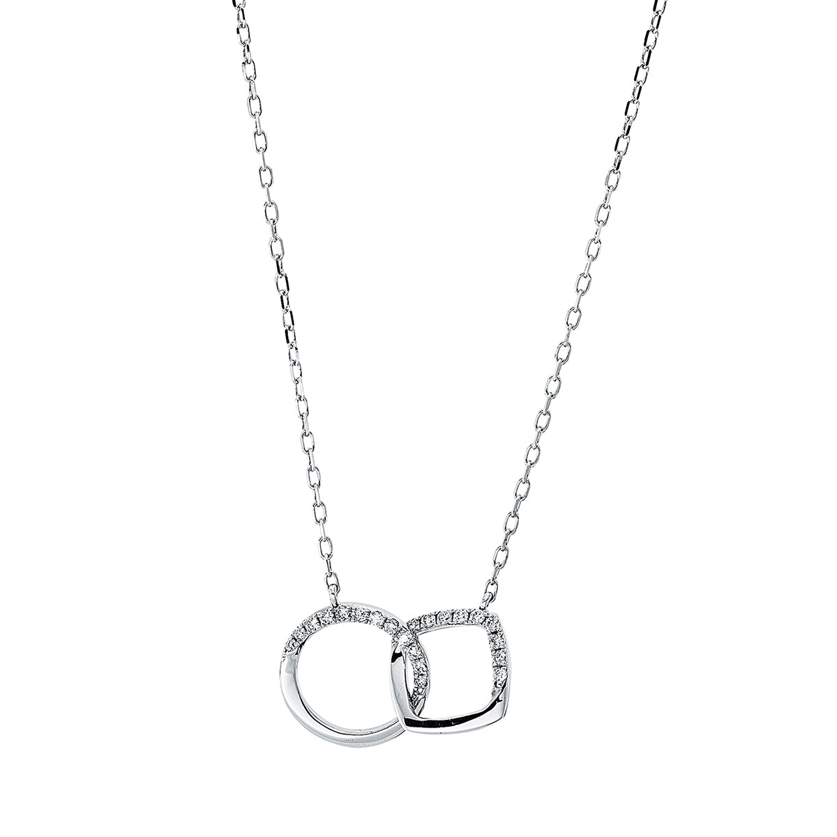 diamond full cut modern woman necklace in white gold