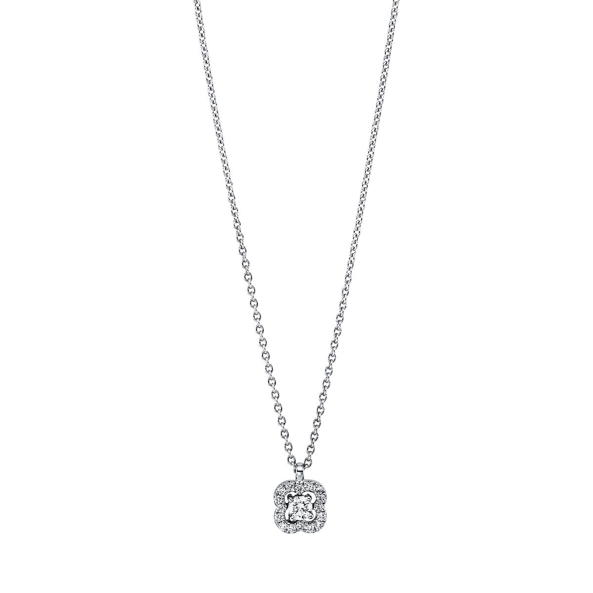 diamond full cut modern woman necklace in white gold