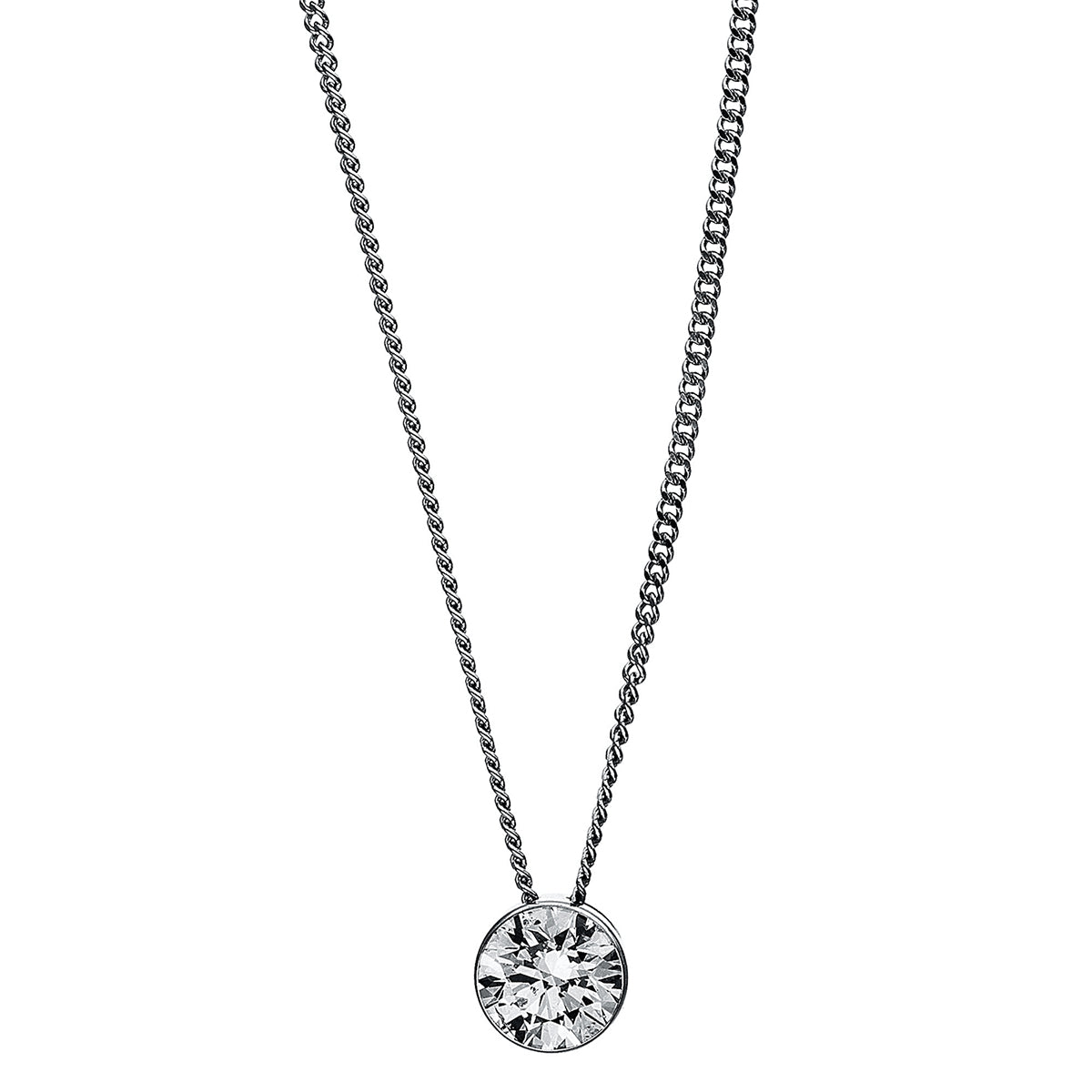 diamond full cut solitaire necklace in white gold