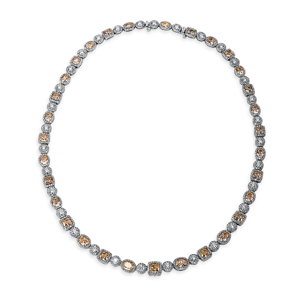 ketting met gekleurde diamanten - 4H461