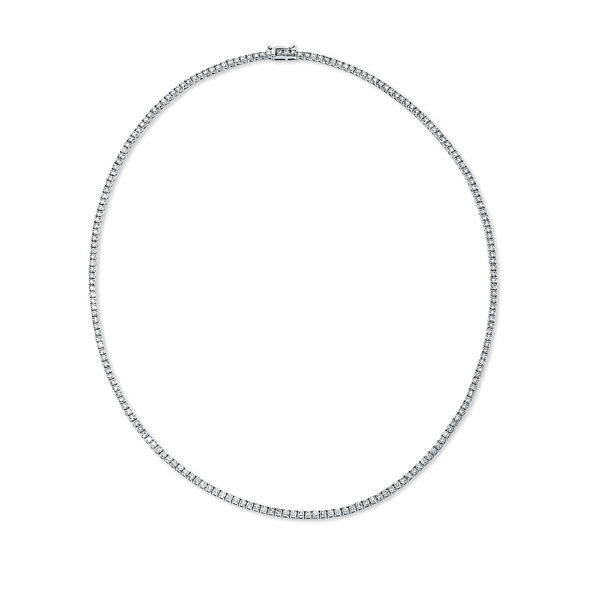 diamond full cut tennis bracelet necklace in white gold