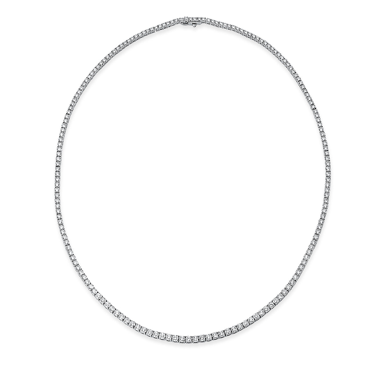 diamond full cut multi-stone necklace in white gold