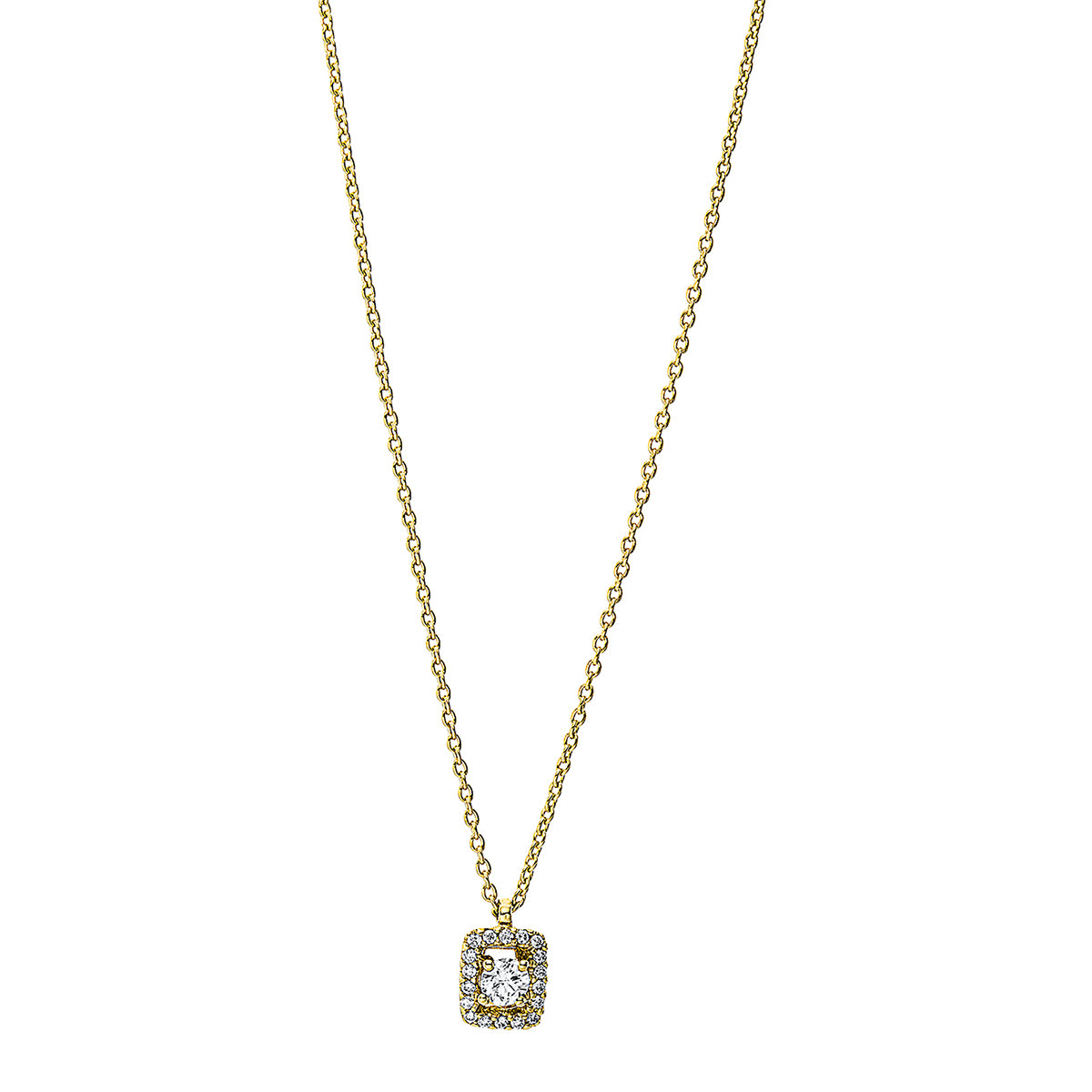 solitaire with accent stones necklace - 4H822