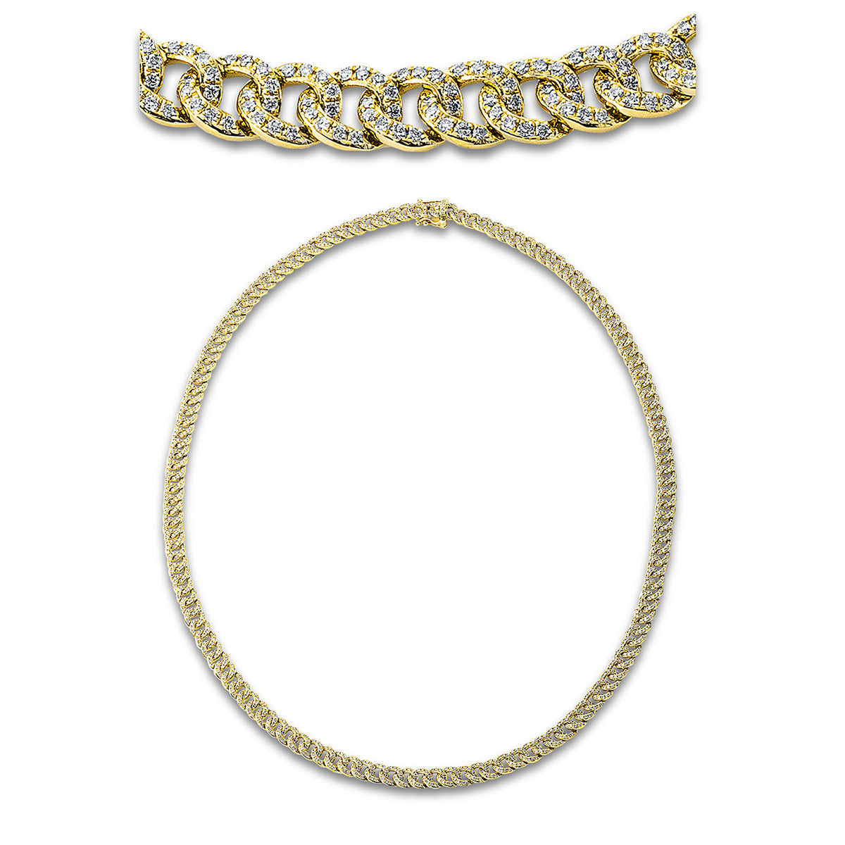 diamond full cut exclusive necklace in yellow gold