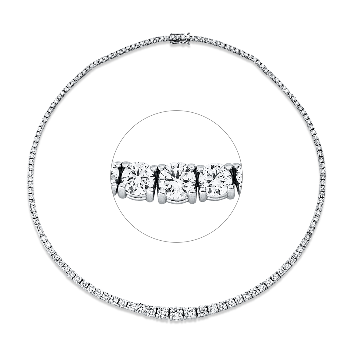diamond full cut tennis necklace necklace in white gold