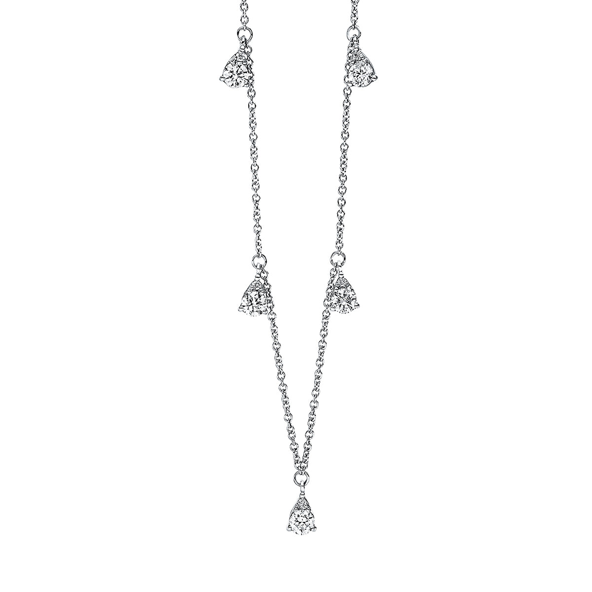 diamond full cut modern woman necklace in white gold