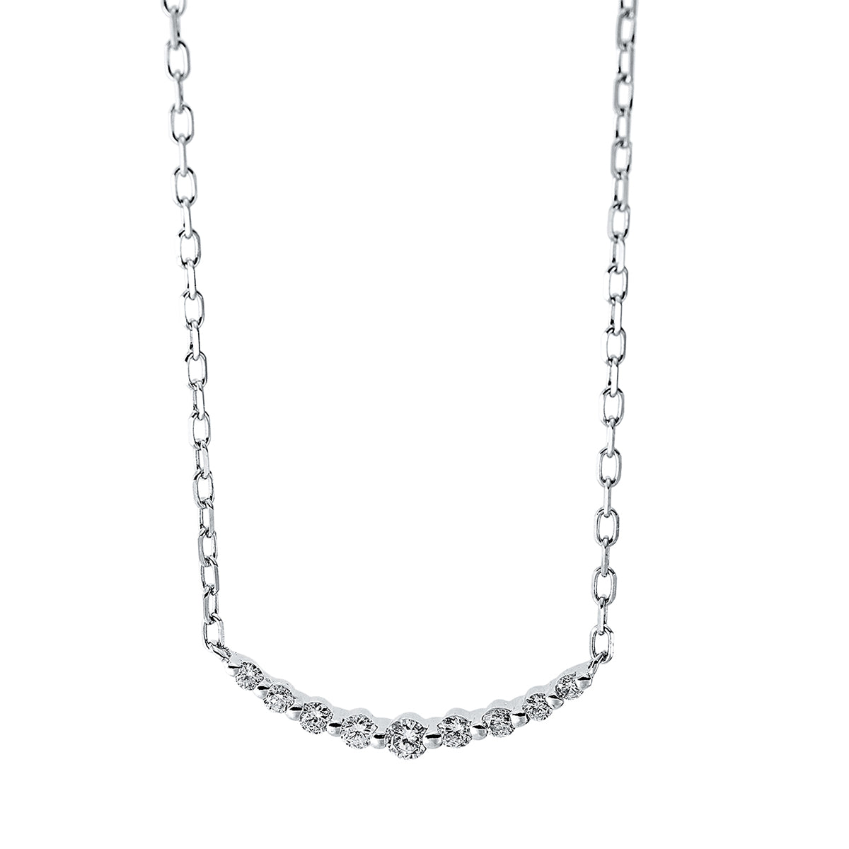 diamond full cut modern woman necklace in white gold