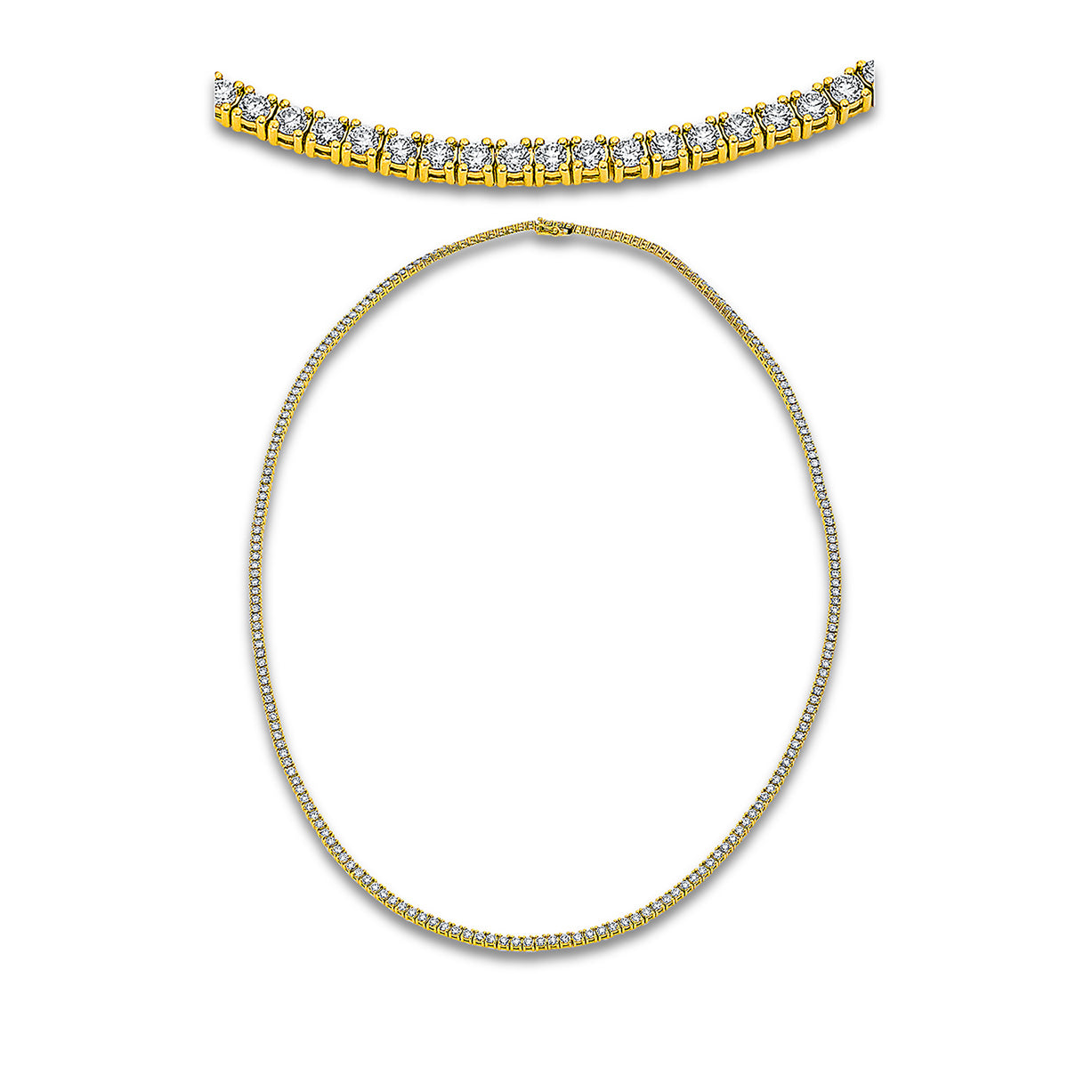 diamond full cut tennis necklace necklace in yellow gold
