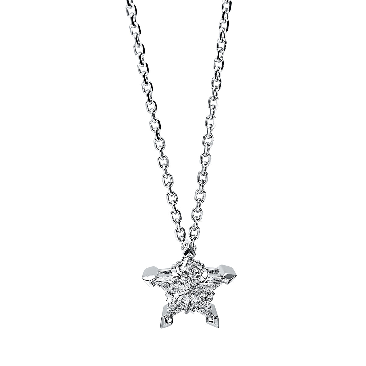 fantasy-cut illusion classic necklace in white gold