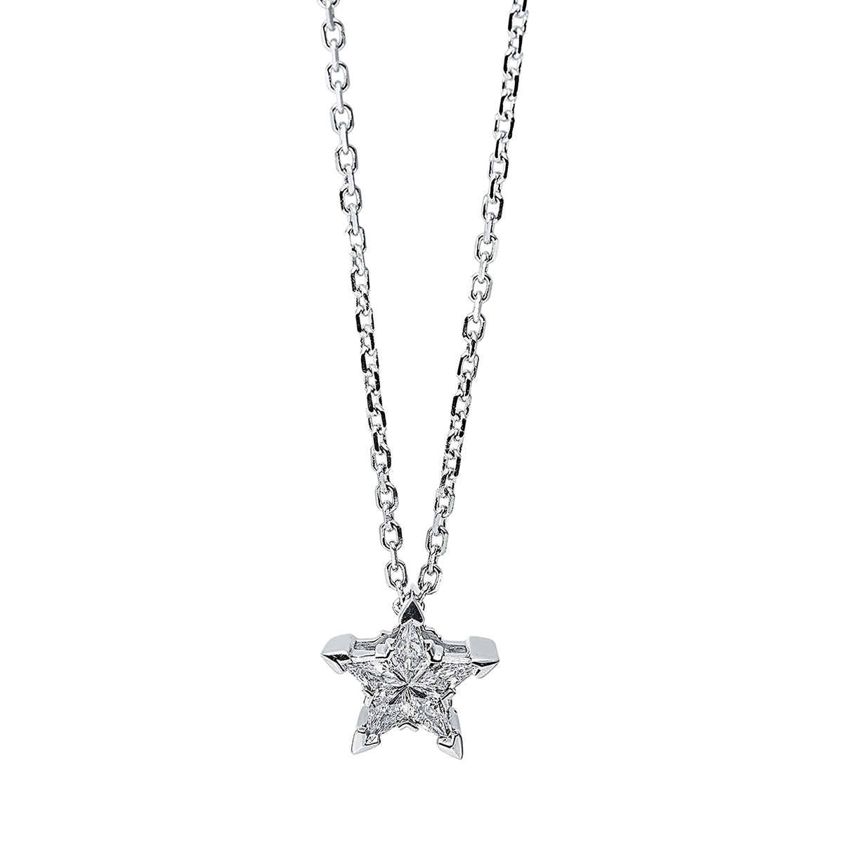 triangle special cut illusion classic necklace in white gold
