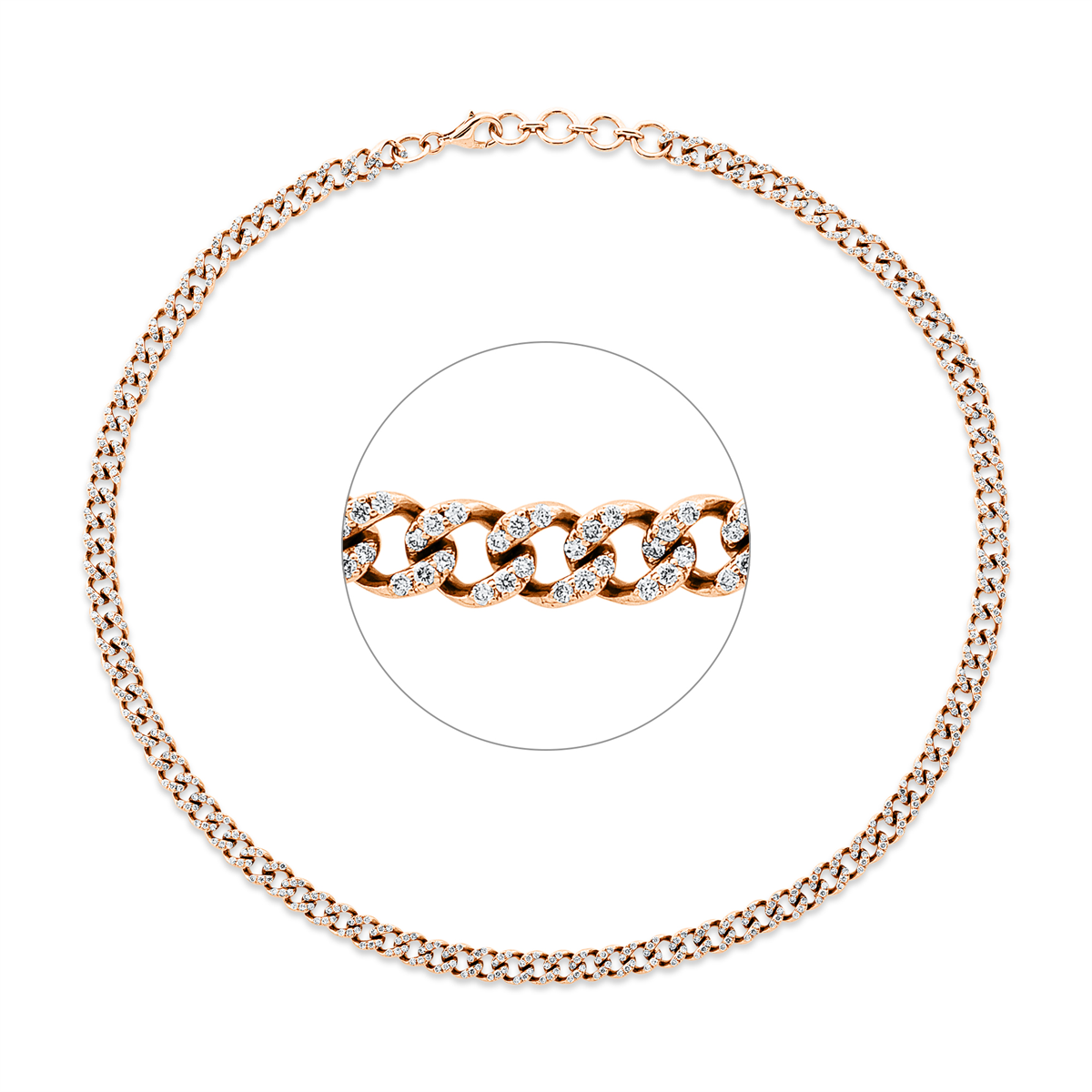 diamond full cut exclusive necklace in red gold