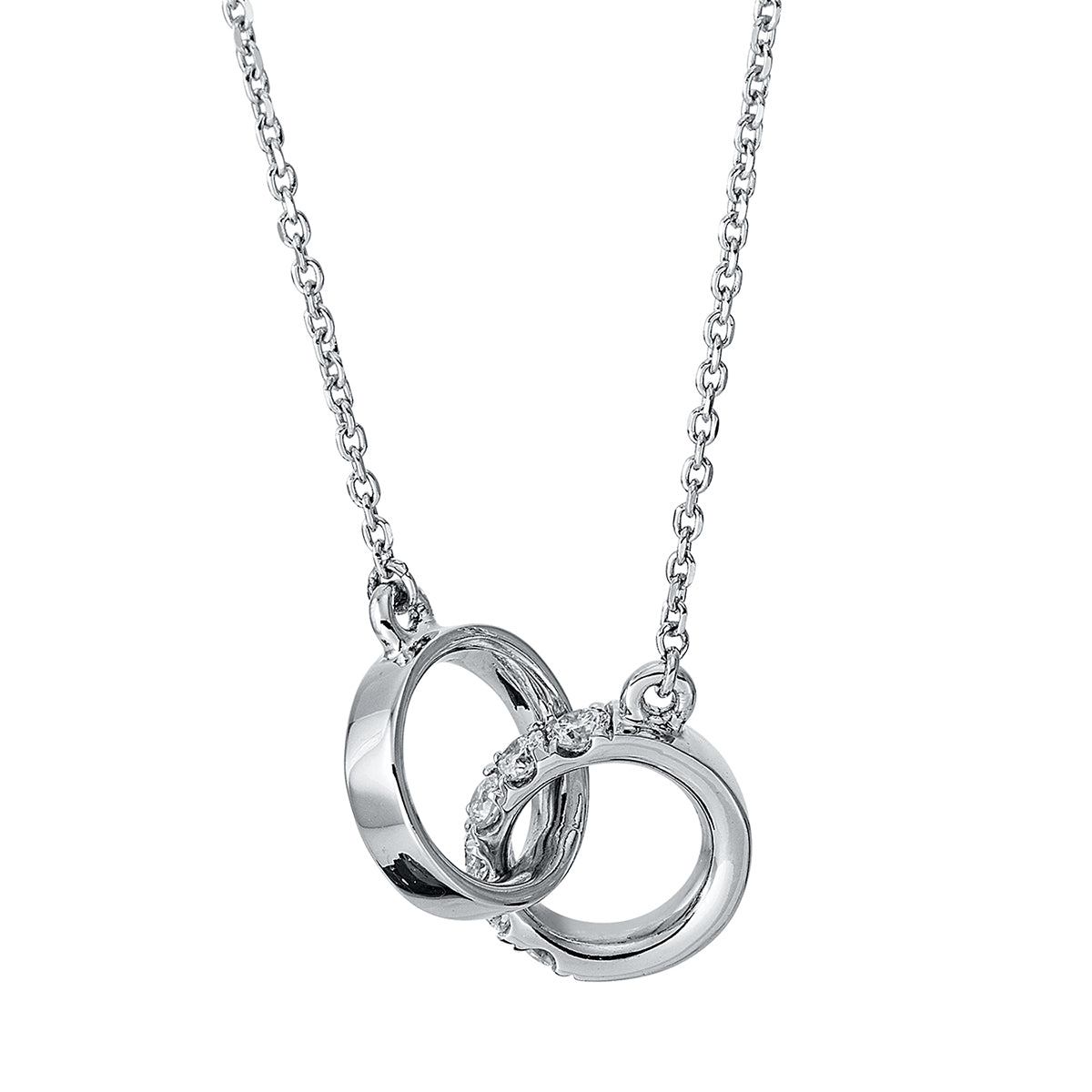 diamond full cut modern woman necklace in white gold