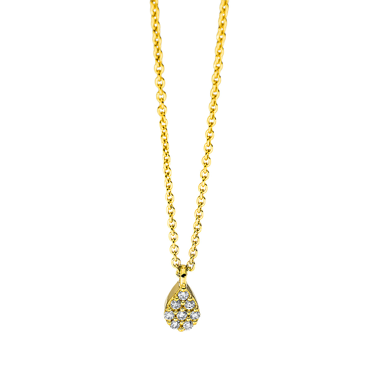 diamond full cut illusion classic necklace in yellow gold