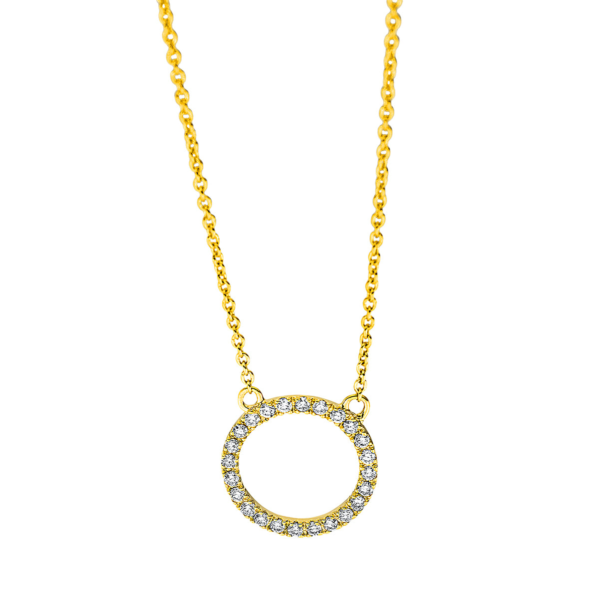 diamond full cut modern woman necklace in yellow gold