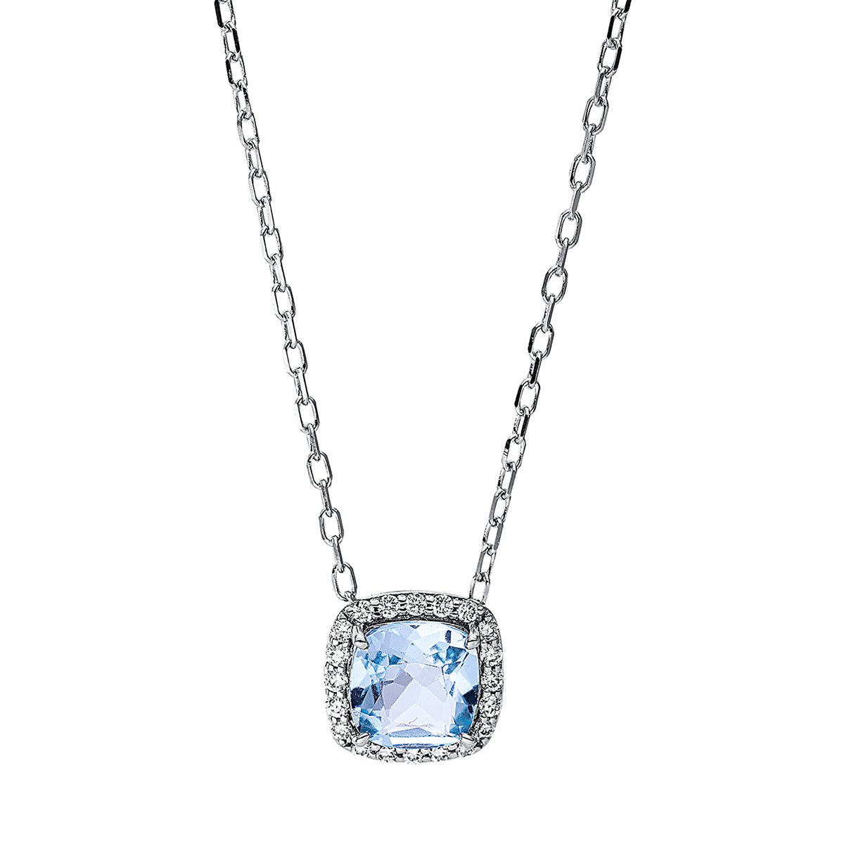 diamond full cut topaz colored stone fashion necklace in white gold