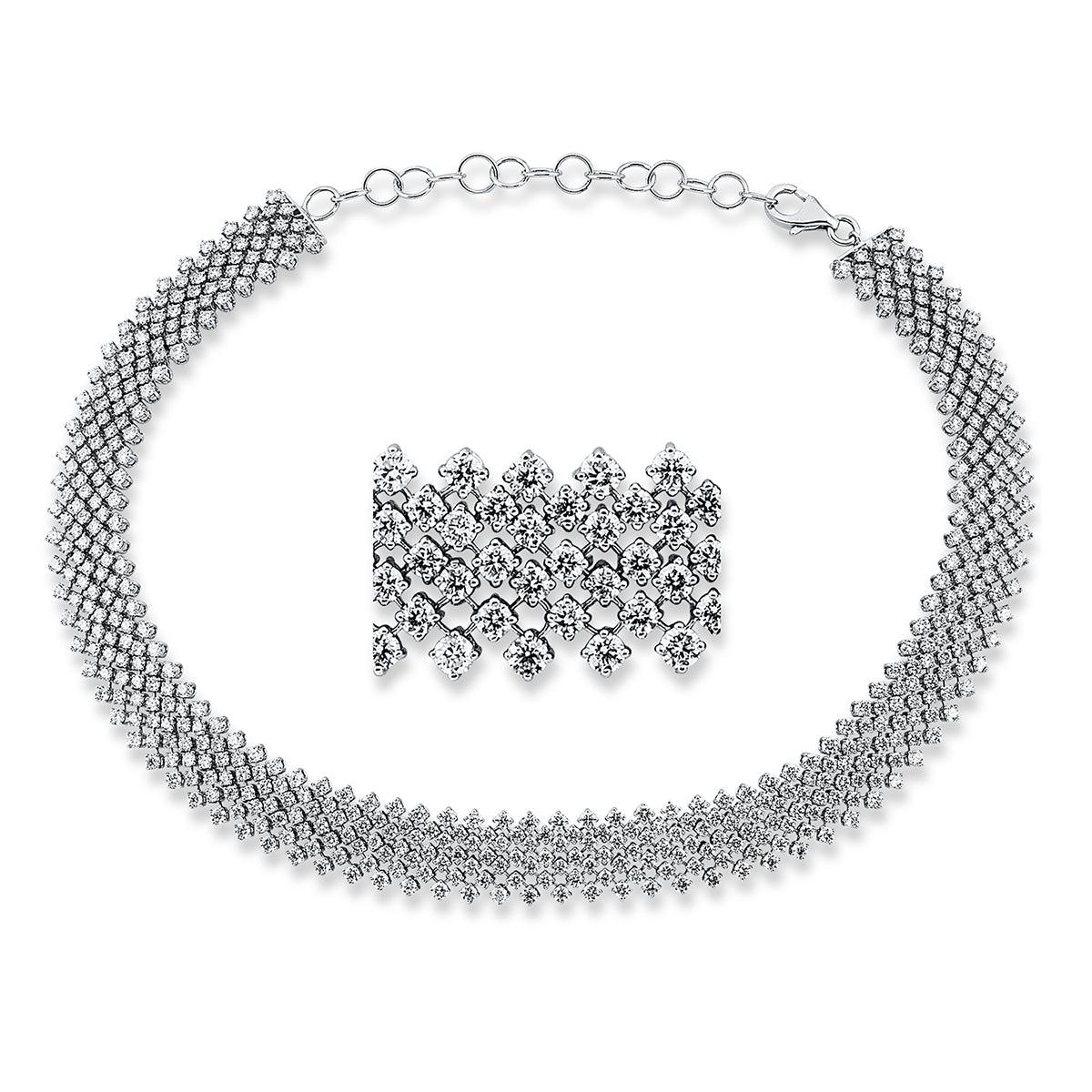 diamond full cut exclusive necklace in white gold
