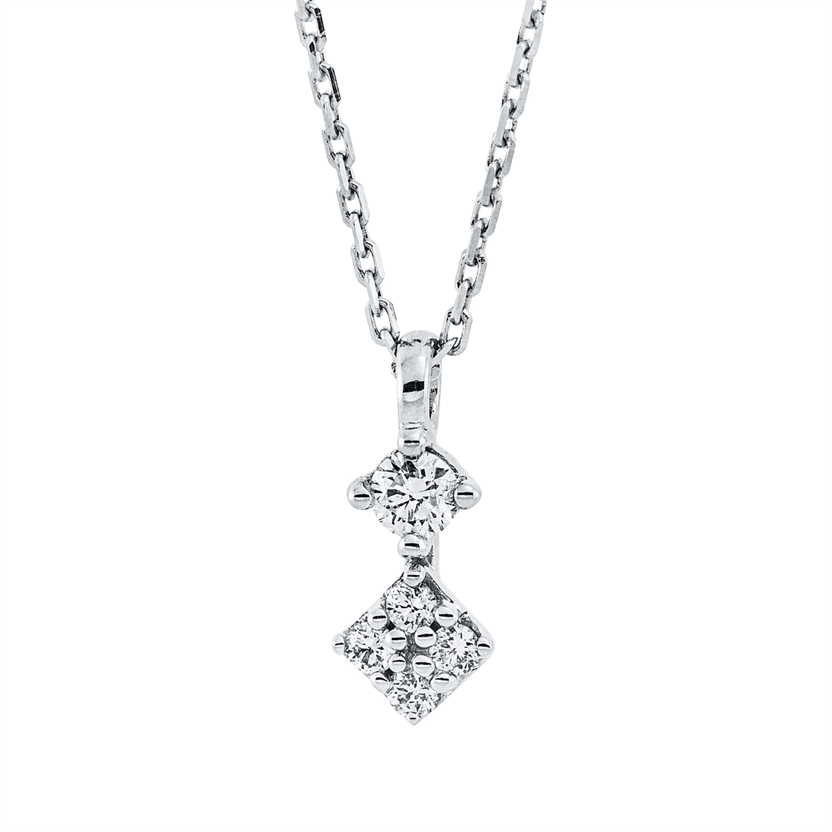 diamond full cut modern woman necklace in white gold