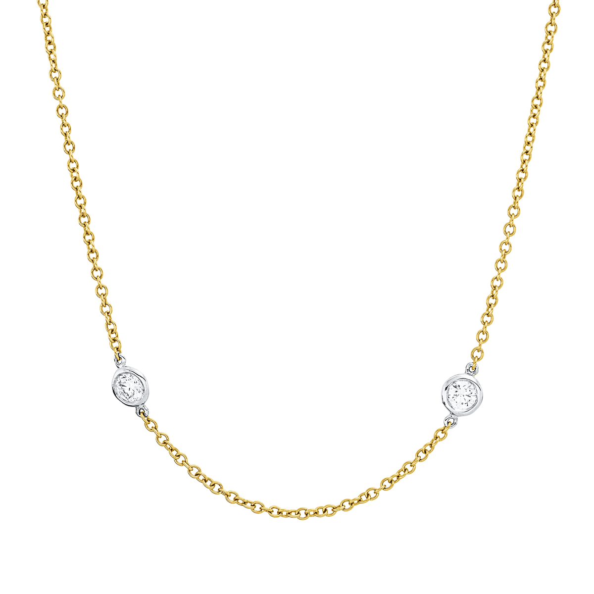 diamond full cut modern woman necklace in yellow gold / white gold