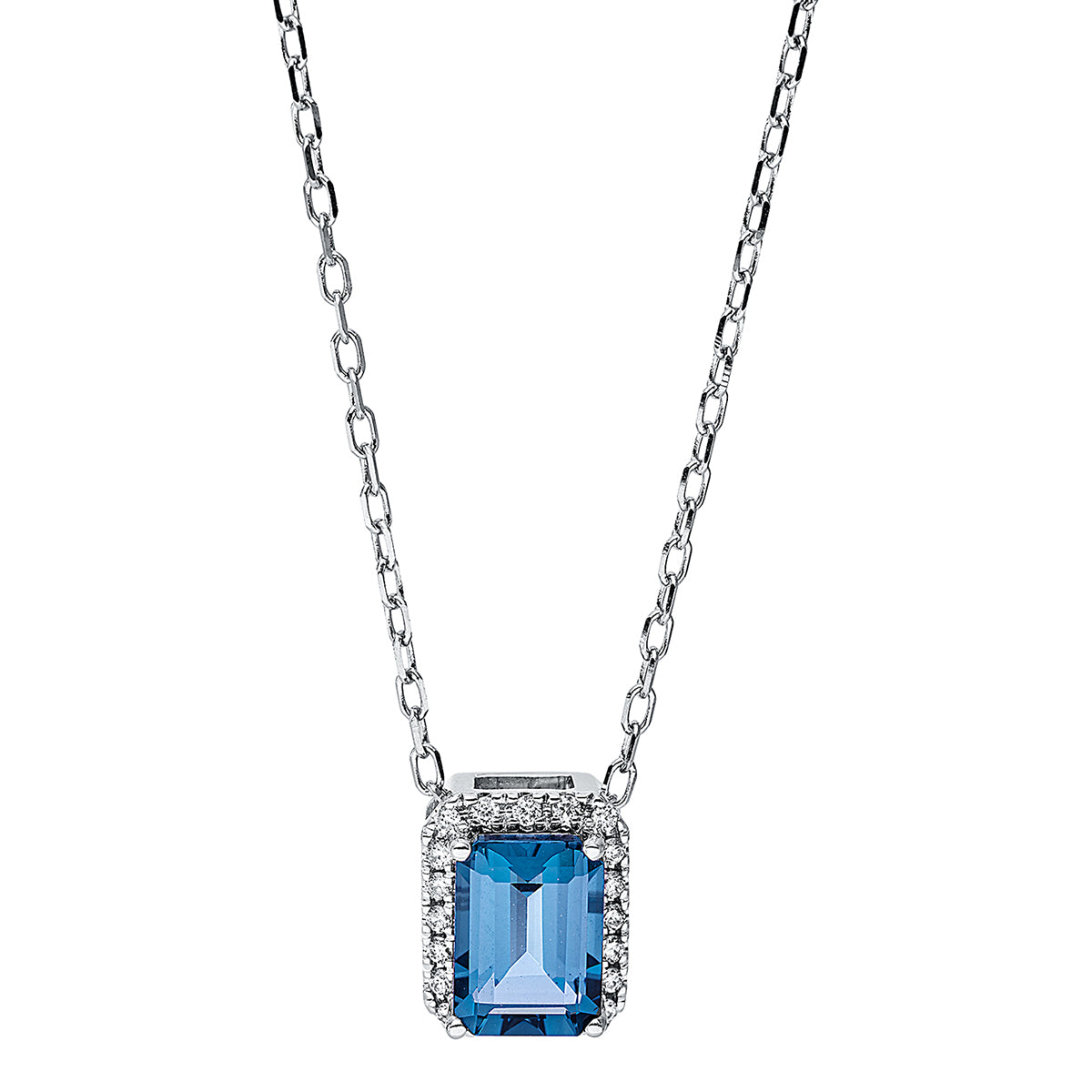 diamond full cut topaz colored stone fashion necklace in white gold